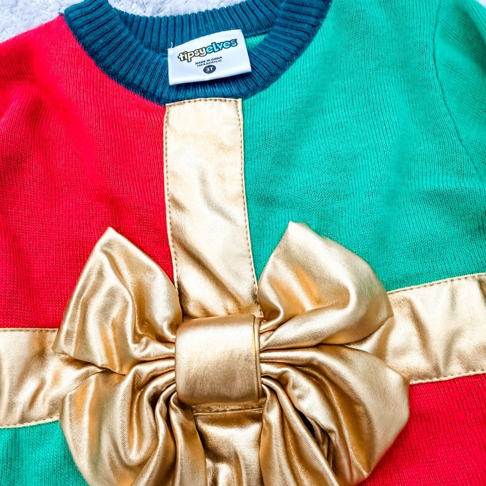 Toddler Girl’s Tipsy Elves Christmas Gift Sweater - Size 3T - Picture 2 of 2